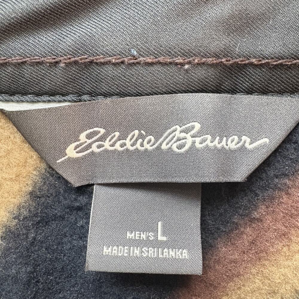 Eddie Bauer Men's Fleece Shirt Striped Button Down Outdoor Shacket Large - Picture 3 of 10